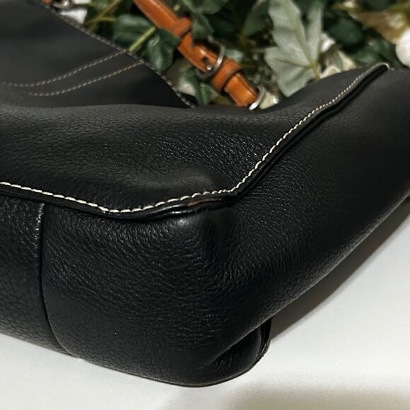 Coach Chelsea Tote Shoulder Bag Womens Medium Black Pebbled Leather Double Strap - Picture 13 of 15